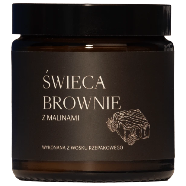 Świeca o zapachu brownie z malinami – czekoladowa rozkosz.