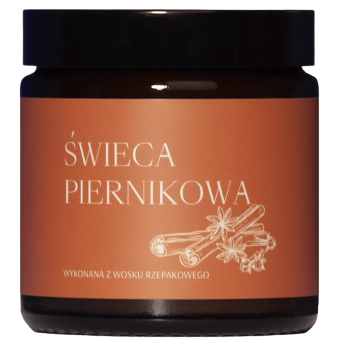 Świeca o zapachu piernika – świąteczny klimat.