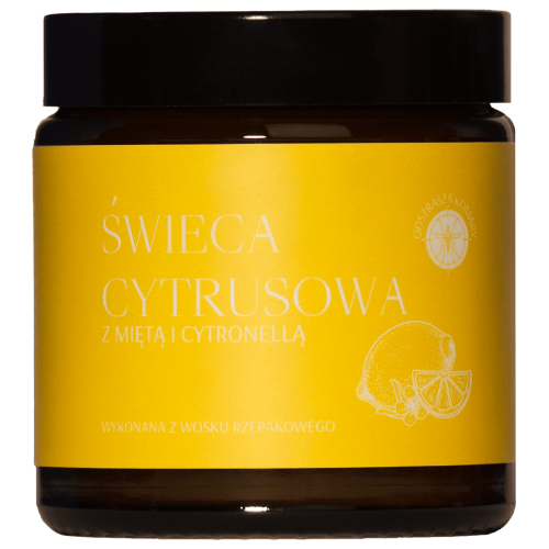 Świeca o zapachu cytrusów – świeżość i naturalna ochrona.