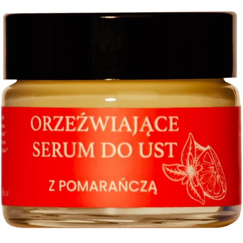 Orzeźwiające serum do ust z pomarańczą, miętą i witaminą E – intensywnie regeneruje, nawilża i chroni usta przed wysuszeniem.