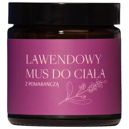 Lawendowy mus do ciała z olejkiem lawendowym i pomarańczowym – regeneruje, łagodzi podrażnienia i działa antycellulitowo.